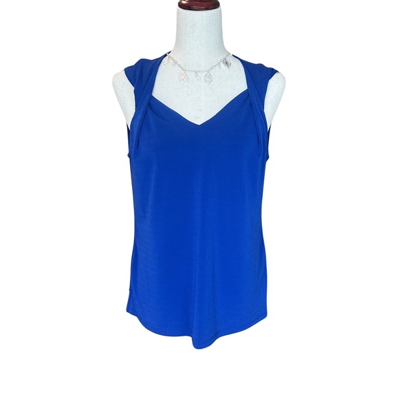 The Limited Tops - NWT: The Limited Cobalt Blue Sleeveless Blouse Twisted Shoulder- Top Size Medium